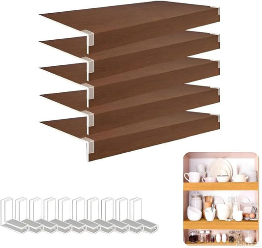 📦 PVC Shelf Covers for Wire Racks – 5 Pcs with Clips, Easy Cut & Clean